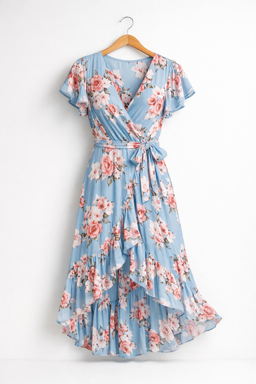 Laurena – Vestido Floral Elegante de Algodón para Mujer