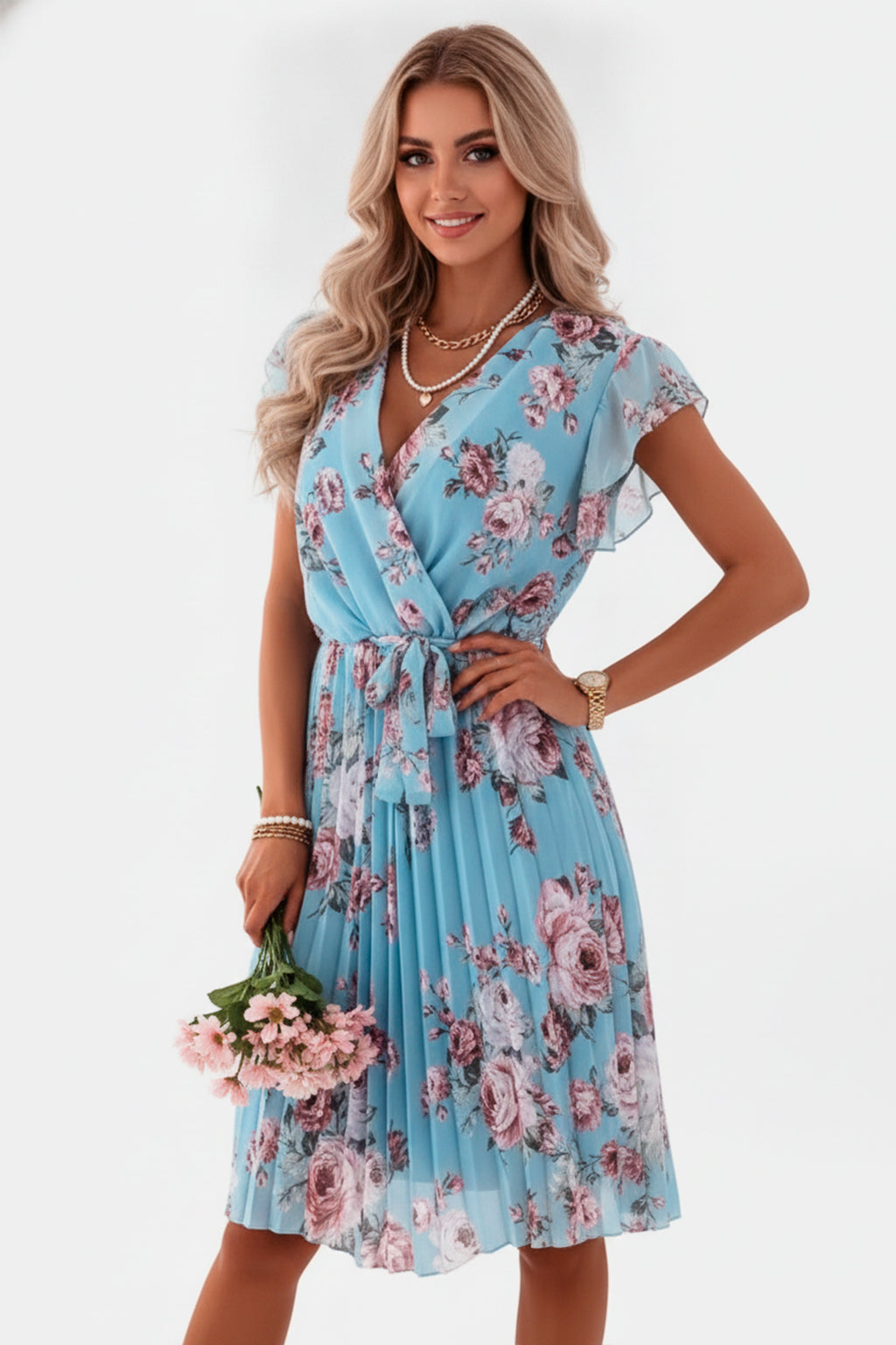 Laurena – Vestido Floral Elegante de Algodón para Mujer