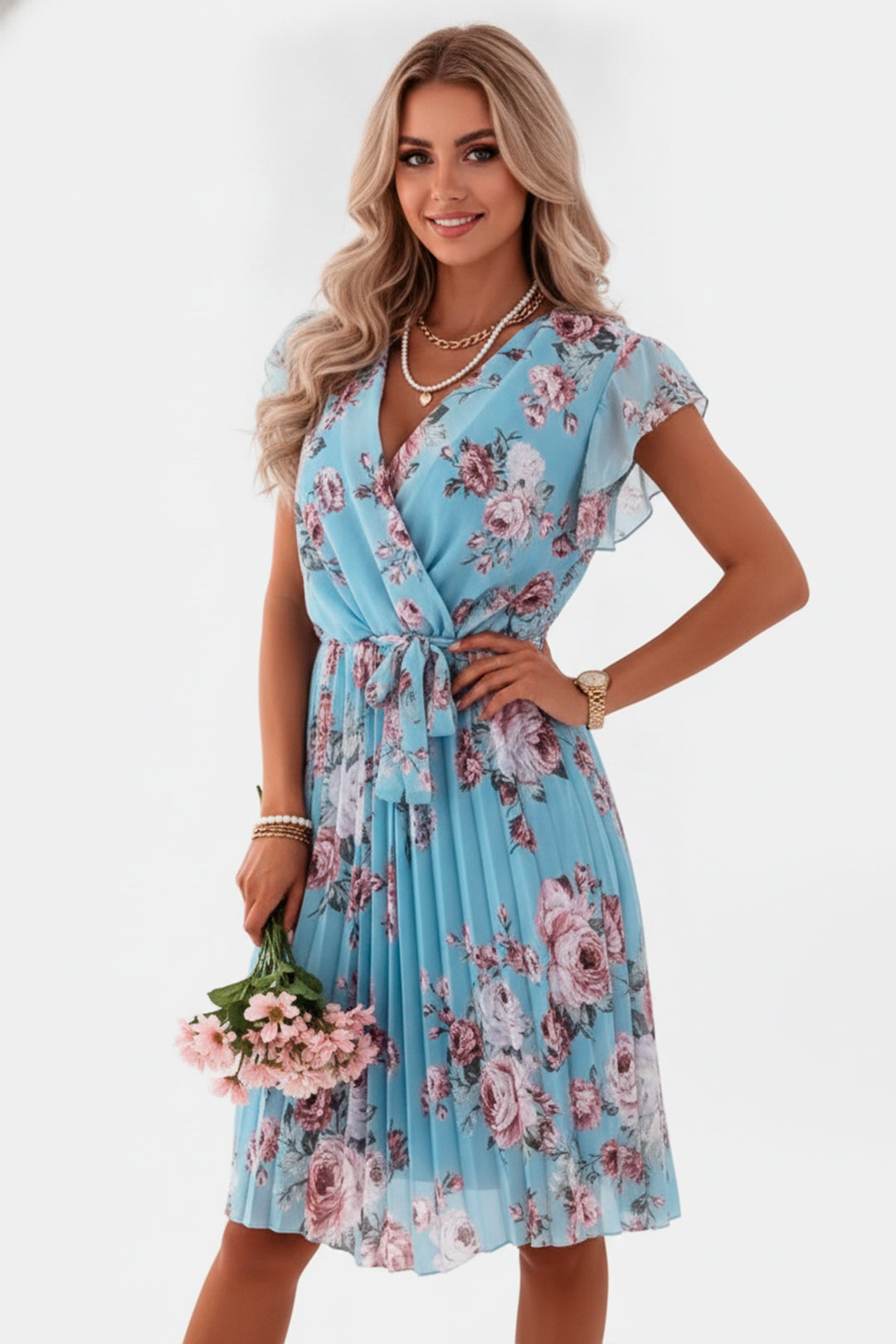 Laurena – Vestido Floral Elegante de Algodón para Mujer