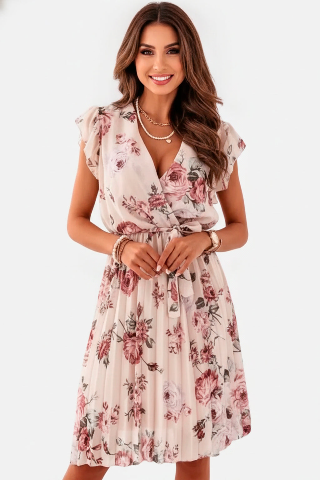 Laurena – Vestido Floral Elegante de Algodón para Mujer